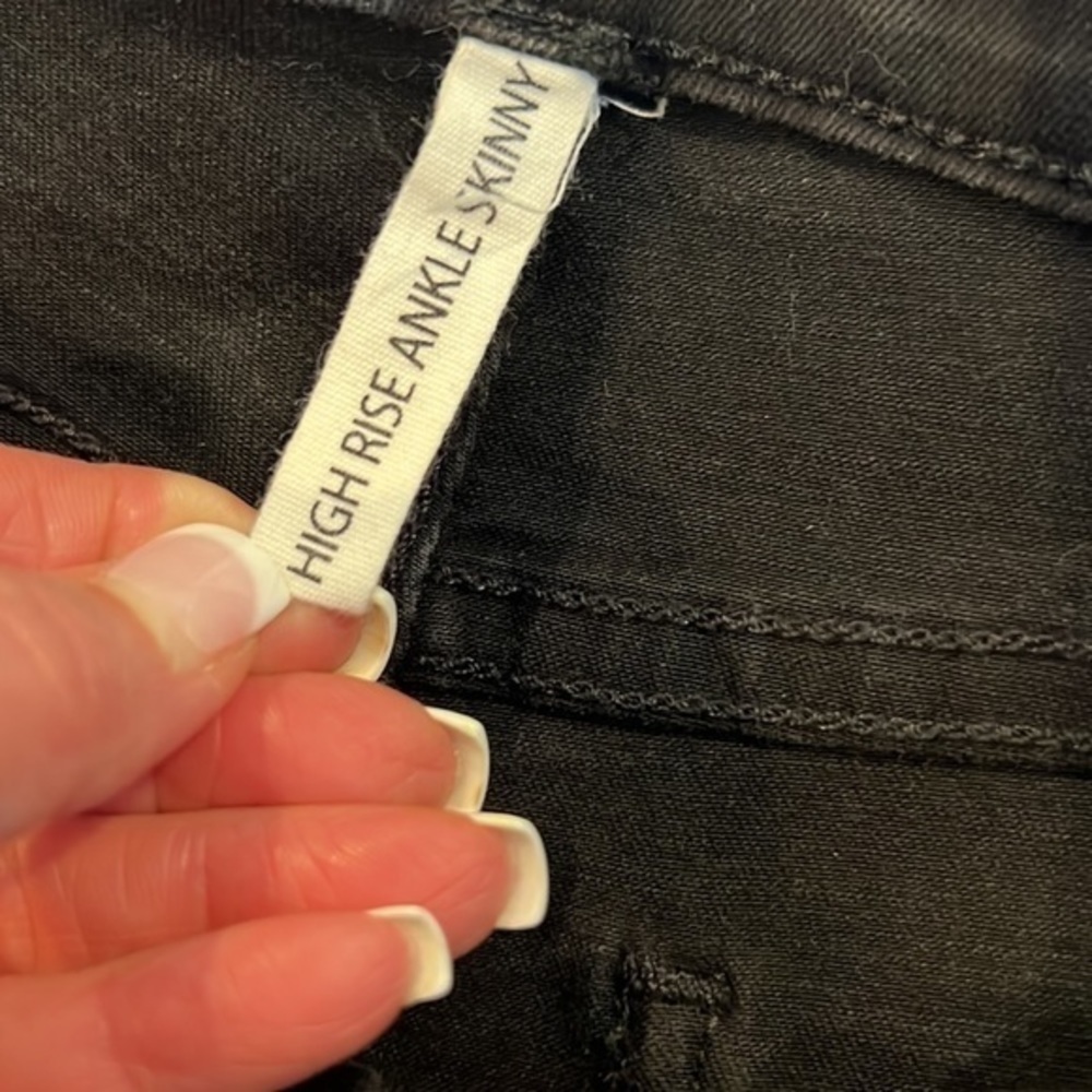 rag & bone /JEAN High Rise Ankle Skinny in Gunmetal Coated Stretch Jeans 24 - Picture 5 of 8